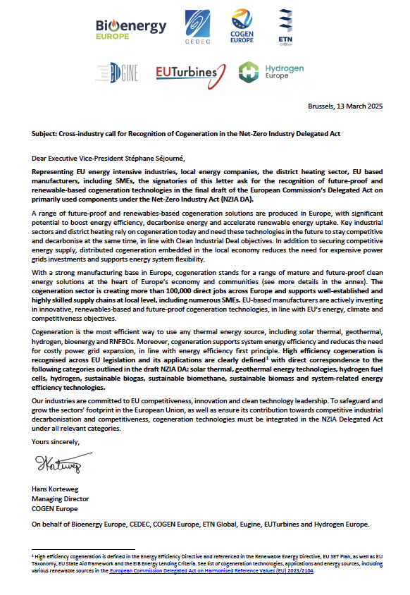 Joint Letter on the Net Zero Industry Act