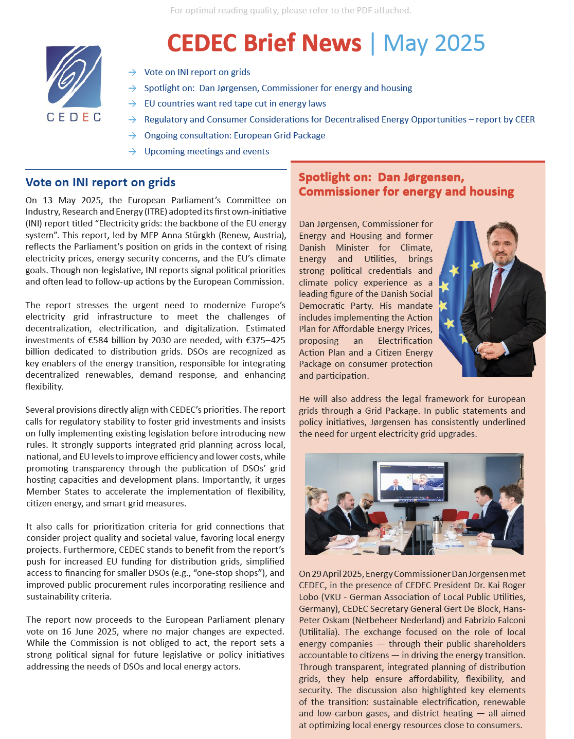CEDEC Brief News May 2025