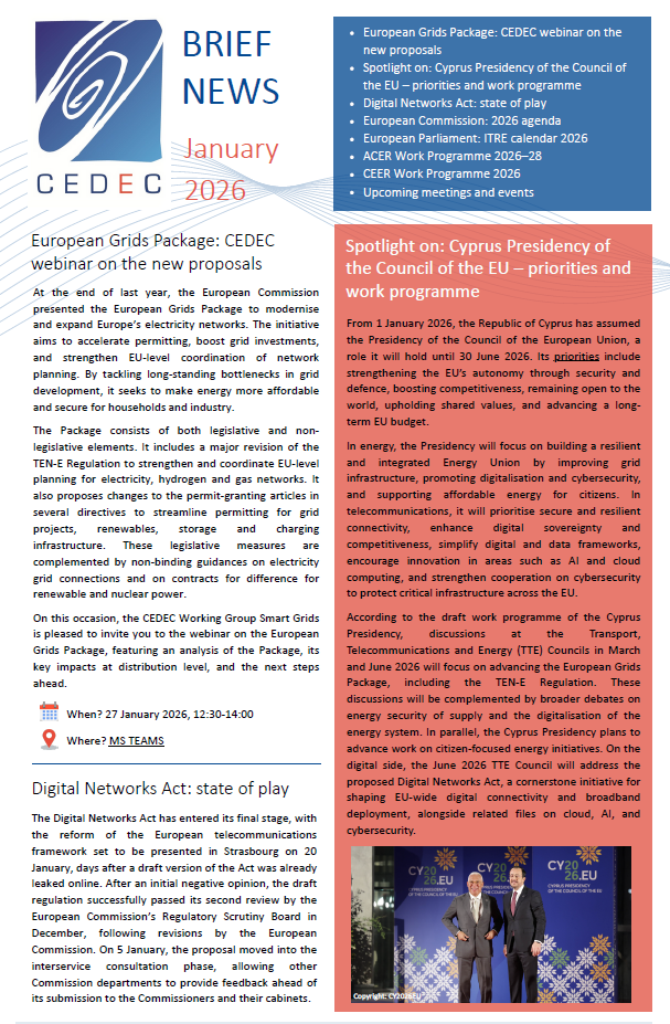 CEDEC Brief News January 2026